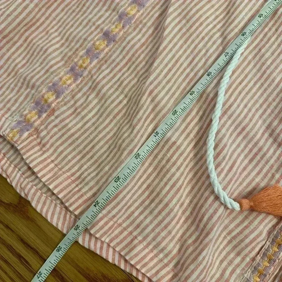 Spartina 449 Shirt Womens small Pink Pullover Linen Floral Embroidered Boho - Picture 13 of 13